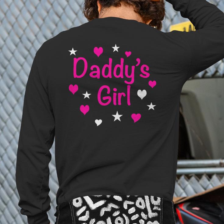 Daddy's Girl Shirt With Pink Lettering Long Sleeve T-Shirt Back Print