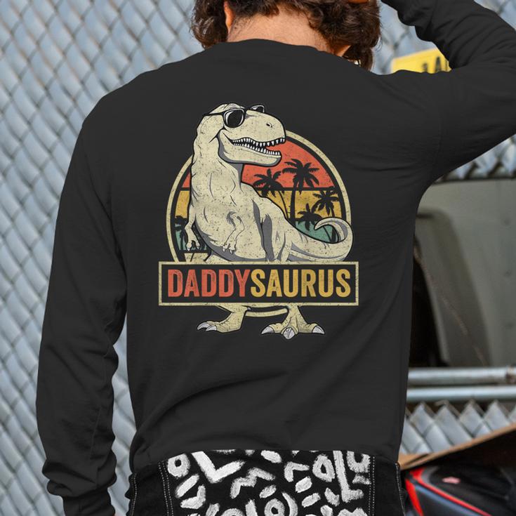 Daddysaurus Shirt T-Rex Dad Dinosaur Long Sleeve T-Shirt Back Print