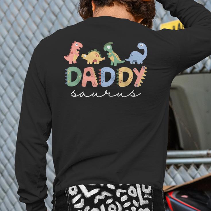 DaddysaurusRex Dinosaur Dad Daddy Saurus Family Long Sleeve T-Shirt Back Print