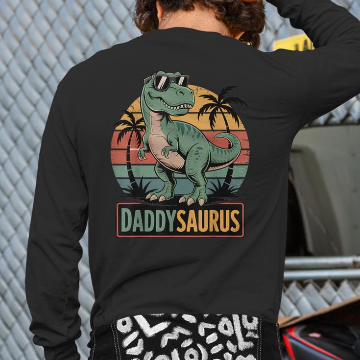 DaddysaurusRex Dinosaur Daddy Saurus Family Matching Dad Long Sleeve T-Shirt Back Print