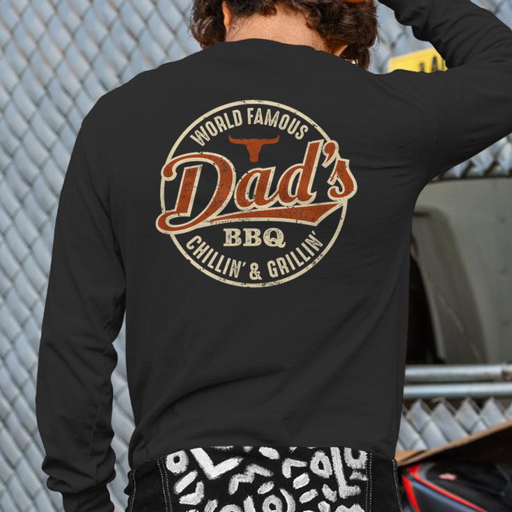 Dad's BBQ Chilling And Grilling Vintage Long Sleeve T-Shirt Back Print