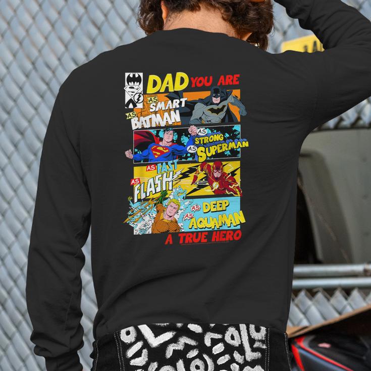 DC Comics Father's Day Justice League Dad Attributes Long Sleeve T-Shirt Back Print