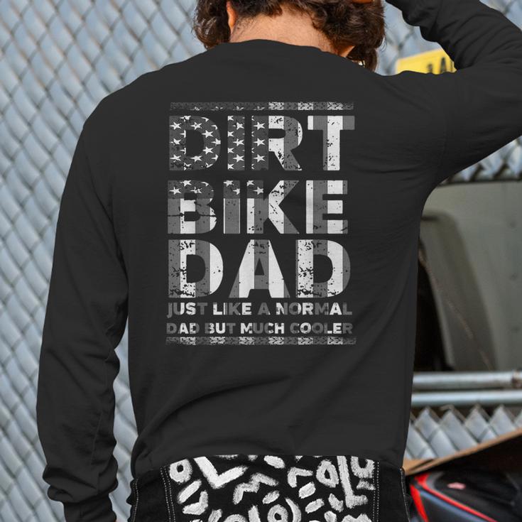 Dirt Bike DAD Bike Motocross Enduro US Flag Shirt T-Shirt Long Sleeve T-Shirt Back Print