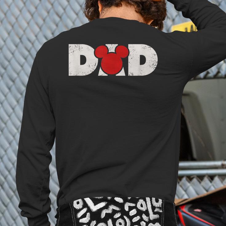 Disney Mickey And Friends Dad Mickey Distressed Text Logo Long Sleeve T-Shirt Back Print