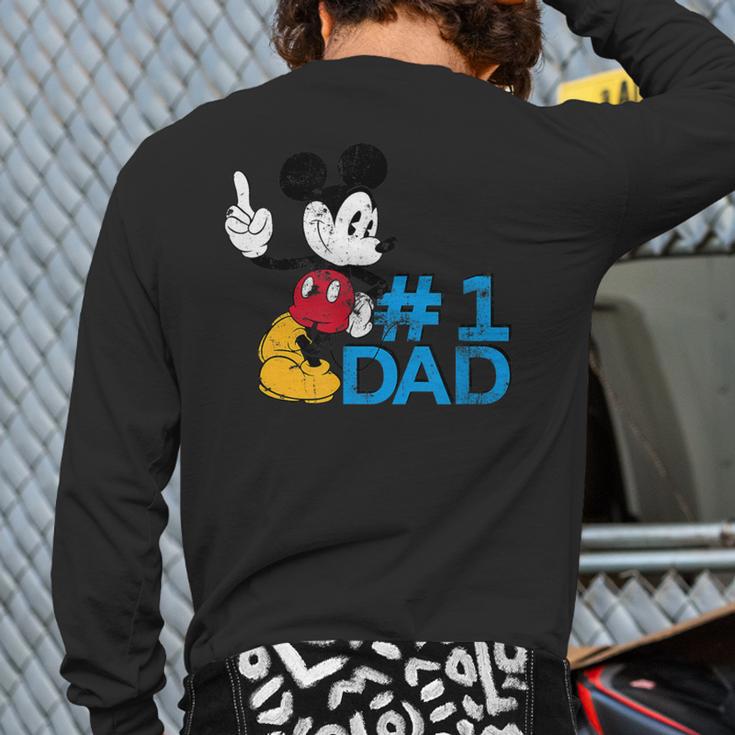 Disney Mickey Mouse Father's Day 1 Dad Long Sleeve T-Shirt Back Print