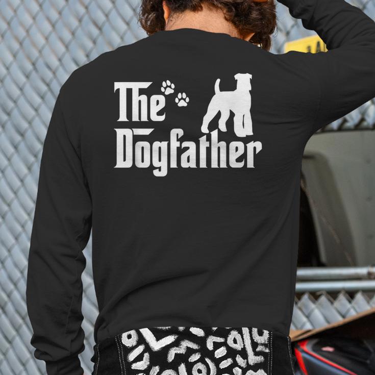 The Dogfather Tee Fathers Day Dad Dog Lover Schnauzer For Men Women Girls Kids Long Sleeve T-Shirt Back Print