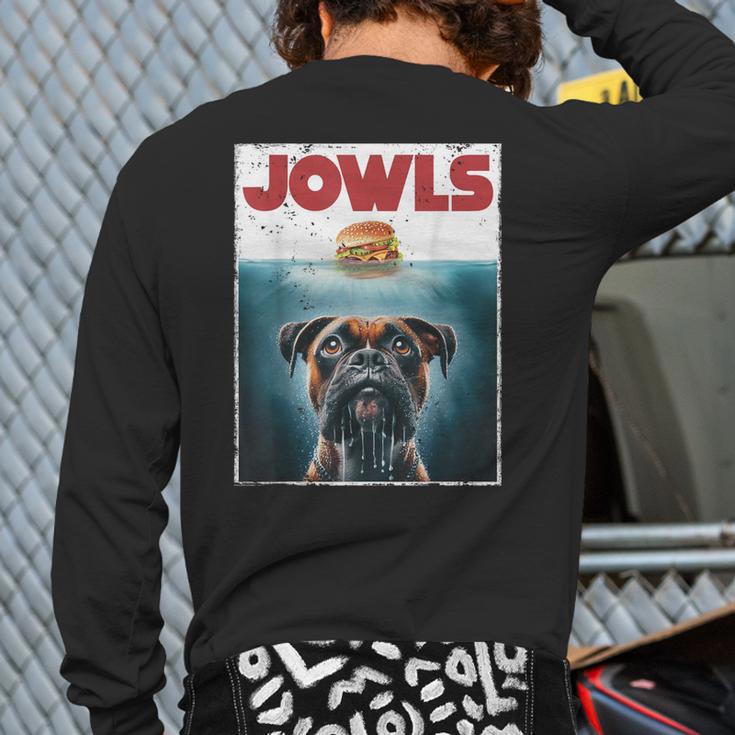 Drooling Boxer Jowls Fawn Dog Mom Dog Dad Burger Long Sleeve T-Shirt Back Print