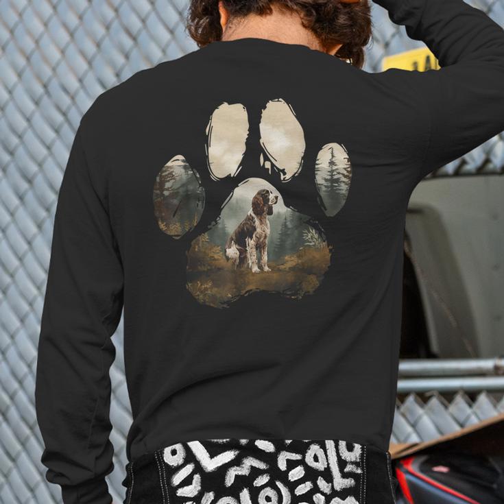 English Springer Spaniel Mountain Paw Dog Mom Dad Long Sleeve T-Shirt Back Print