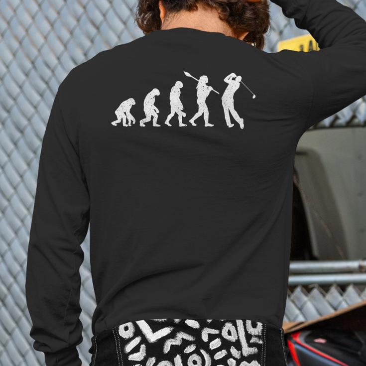 Evolution Of Golfer Dad Grandpa Golfing Lover Golf Player Long Sleeve T-Shirt Back Print