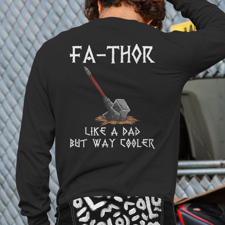 FA-Thor Fathers Day Tshirt Dad Father Long Sleeve T-Shirt Back Print