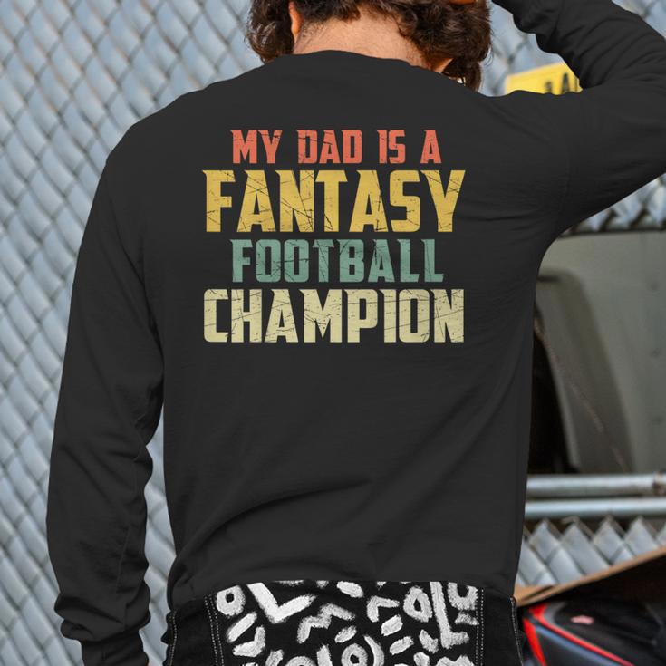 Fantasy Football Dad Champion Vintage Draft Party Long Sleeve T-Shirt Back Print Fantasy Football Dad Champion Vintage Draft Party Long Sleeve T-Shirt Back Print