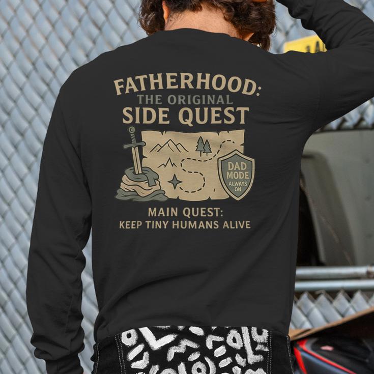 Fatherhood The Original Side Quest Dad Mode Long Sleeve T-Shirt Back Print
