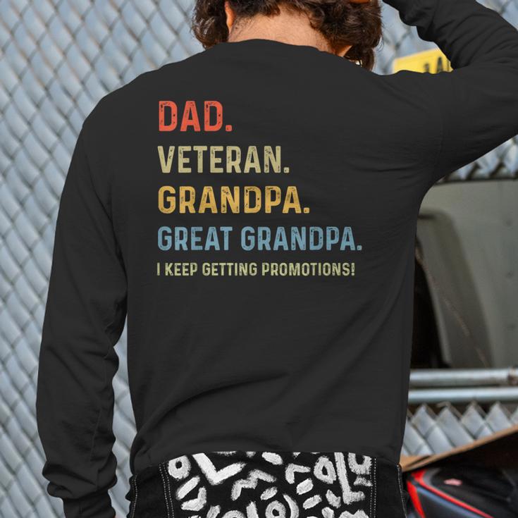 Fathers Day Dad Veteran Grandpa Great Grandpa Long Sleeve T-Shirt Back Print Fathers Day Dad Veteran Grandpa Great Grandpa Long Sleeve T-Shirt Back Print