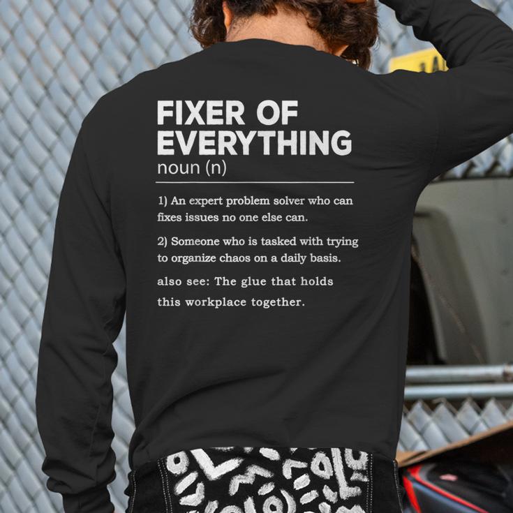 Father's Day For Office Dad Fixer Of Everything Long Sleeve T-Shirt Back Print
