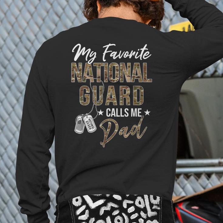 My Favorite National Guard Calls Me Dad Military Family Long Sleeve T-Shirt Back Print