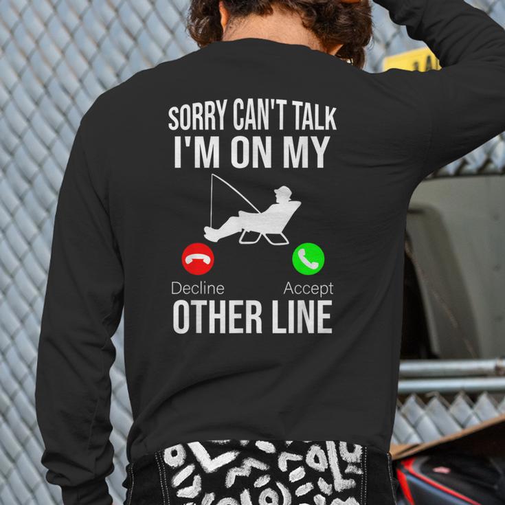 Fishing Dad Men Reel Cool Fish Bass Fishing Long Sleeve T-Shirt Back Print