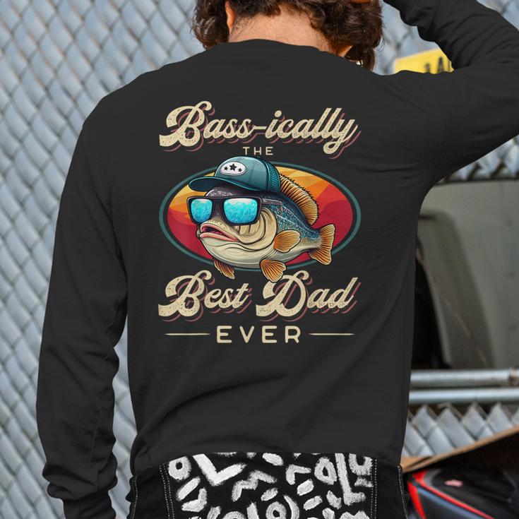 Fishing Father's Day Dad Fisherman Birthday Graphic Long Sleeve T-Shirt Back Print