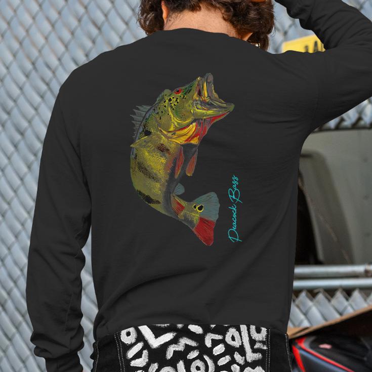 Fishing Shirts PEACOCK BASS Fishing Art Shirt For Dad Long Sleeve T-Shirt Back Print Fishing Shirts PEACOCK BASS Fishing Art Shirt For Dad Long Sleeve T-Shirt Back Print