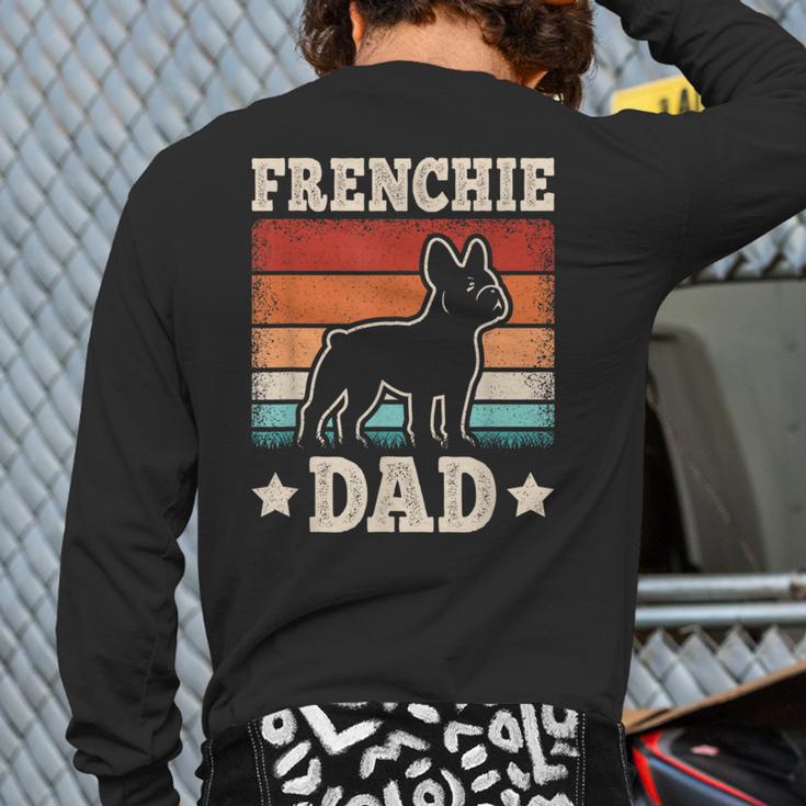 Frenchie Dad Retro French Bulldog Lover Daddy Men Long Sleeve T-Shirt Back Print