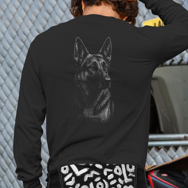 German Shepherd Dog Lover For Dog Mom Dad Men Women Long Sleeve T-Shirt Back Print