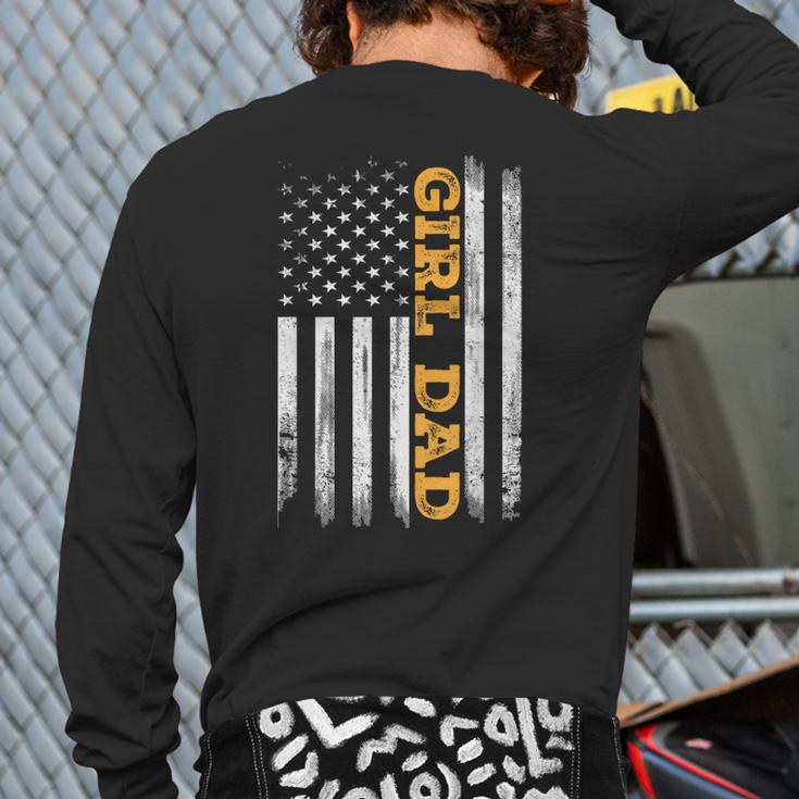 Girl Dad Father's Day Dad Daughter Dad Of Girls Outnumbered Long Sleeve T-Shirt Back Print