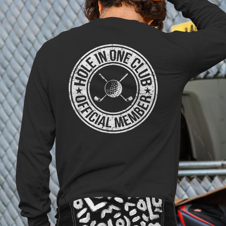 Hole In One Golf Dad & Cart Golfer Long Sleeve T-Shirt Back Print