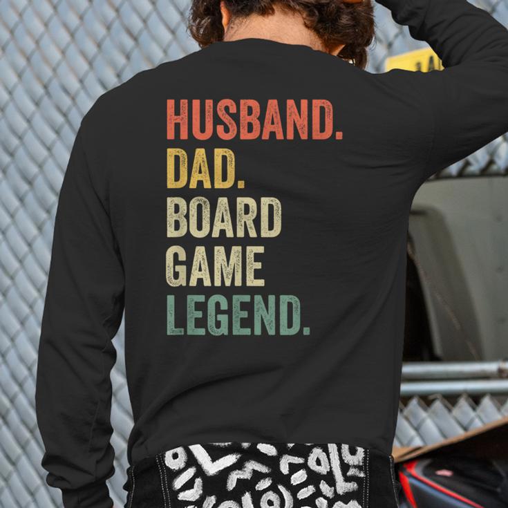 Husband Dad Board Game Night Legend Father Vintage Long Sleeve T-Shirt Back Print