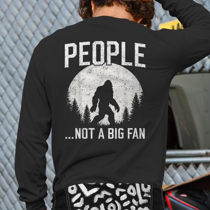Introvert Bigfoot People Not A Big Fan Dad Joke Long Sleeve T-Shirt Back Print