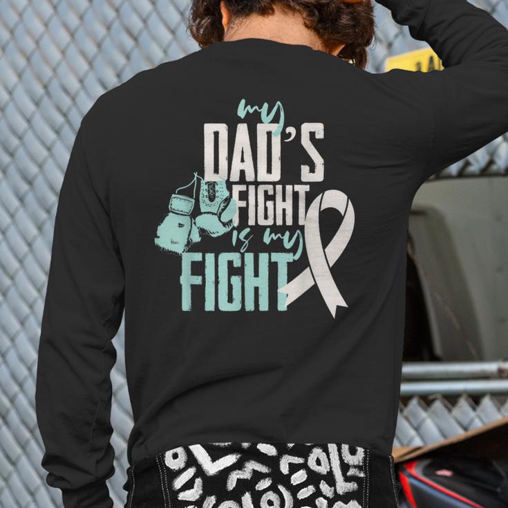 Lung Cancer Dad Ribbon Long Sleeve T-Shirt Back Print