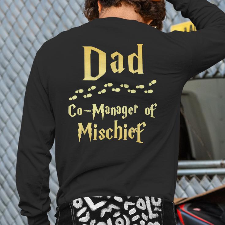 Magical Dad Manager Of Mischief Birthday Family Matching Long Sleeve T-Shirt Back Print