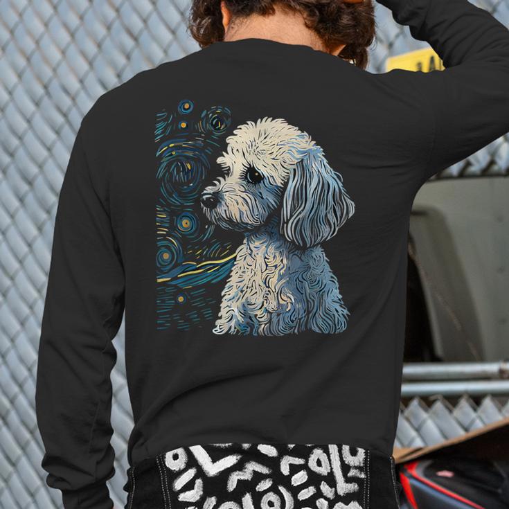 Maltipoo Starry Night Van Gogh Maltipoo Mom Dad Owner Long Sleeve T-Shirt Back Print Maltipoo Starry Night Van Gogh Maltipoo Mom Dad Owner Long Sleeve T-Shirt Back Print