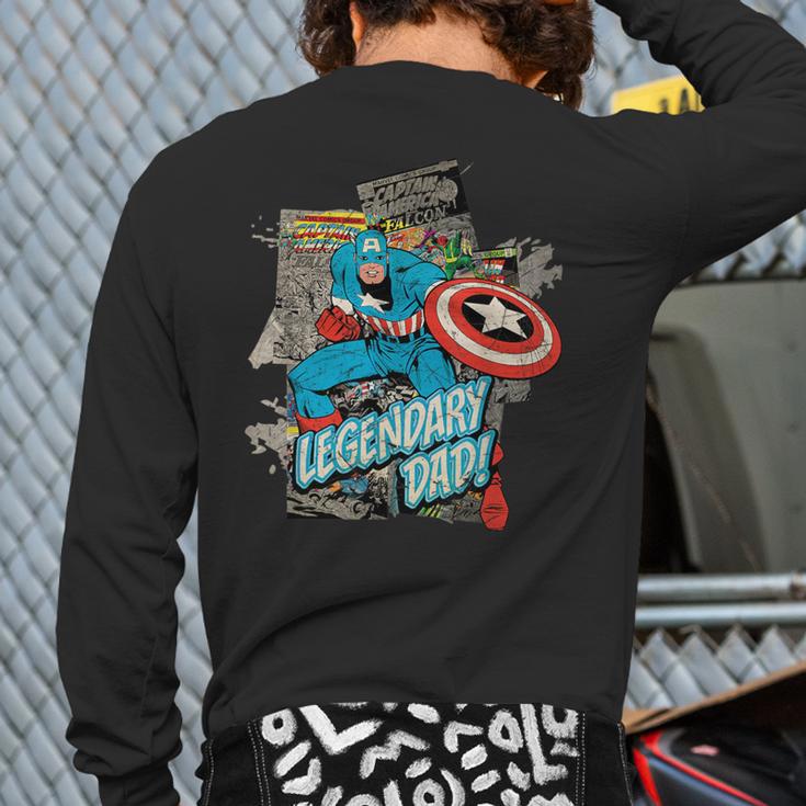 Marvel Captain America Legendary Dad Father's Day Long Sleeve T-Shirt Back Print