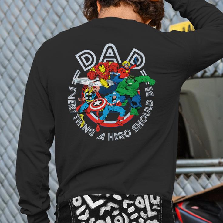 Marvel Comics Retro Classic Father's Day Avengers Hero Dad Long Sleeve T-Shirt Back Print