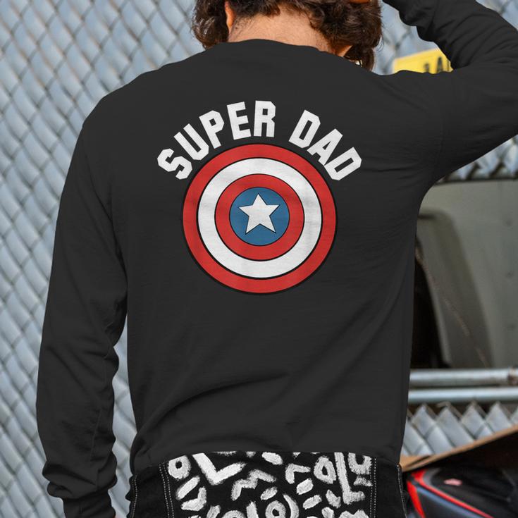 Marvel Father's Day Super Dad Captain America Shield Long Sleeve T-Shirt Back Print Marvel Father's Day Super Dad Captain America Shield Long Sleeve T-Shirt Back Print
