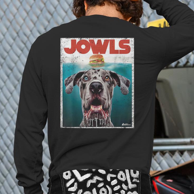 Merle Great Dane Jowls Paws Top Blue Eye Brown Dog Mom Dad For Men Women Girls Kids Long Sleeve T-Shirt Back Print