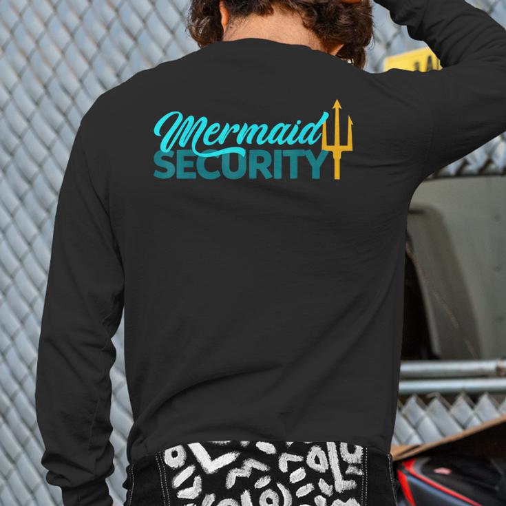 Mermaid Security Birthday Party Matching Dad Boys Long Sleeve T-Shirt Back Print Mermaid Security Birthday Party Matching Dad Boys Long Sleeve T-Shirt Back Print