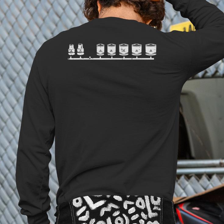 Missing 10mm Socket Car Auto Mechanic Garage Men Dad Long Sleeve T-Shirt Back Print