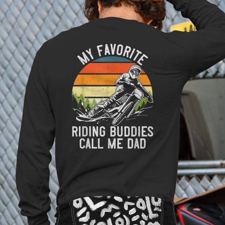 Motorcycle Dad Dirt Bike Shirt Motocross Riding Buddies Long Sleeve T-Shirt Back Print