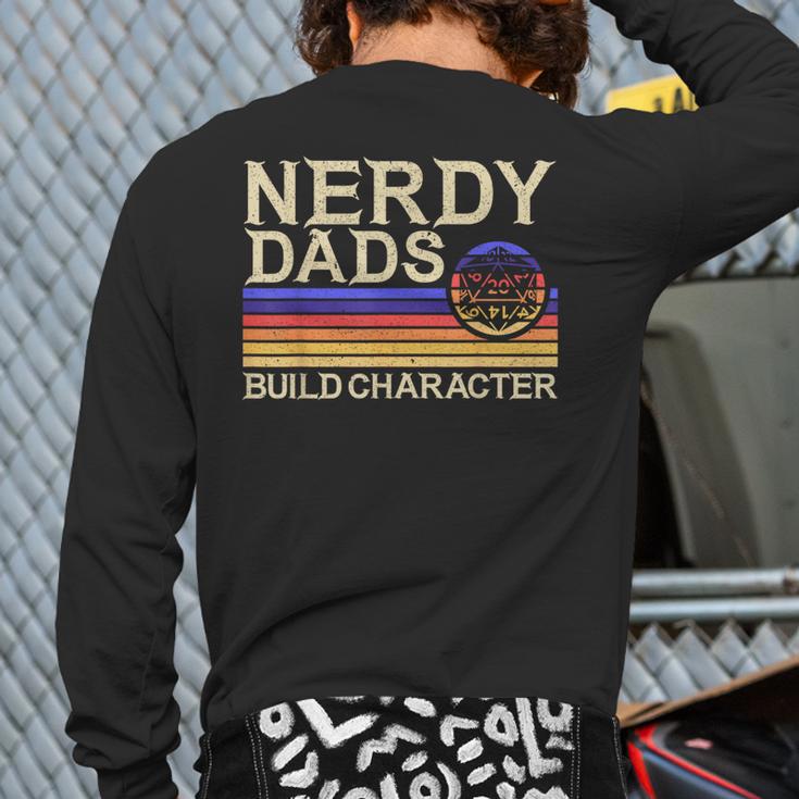 Nerdy Dad RPG Gaming D20 Tabletop Games RPG Gamer Long Sleeve T-Shirt Back Print