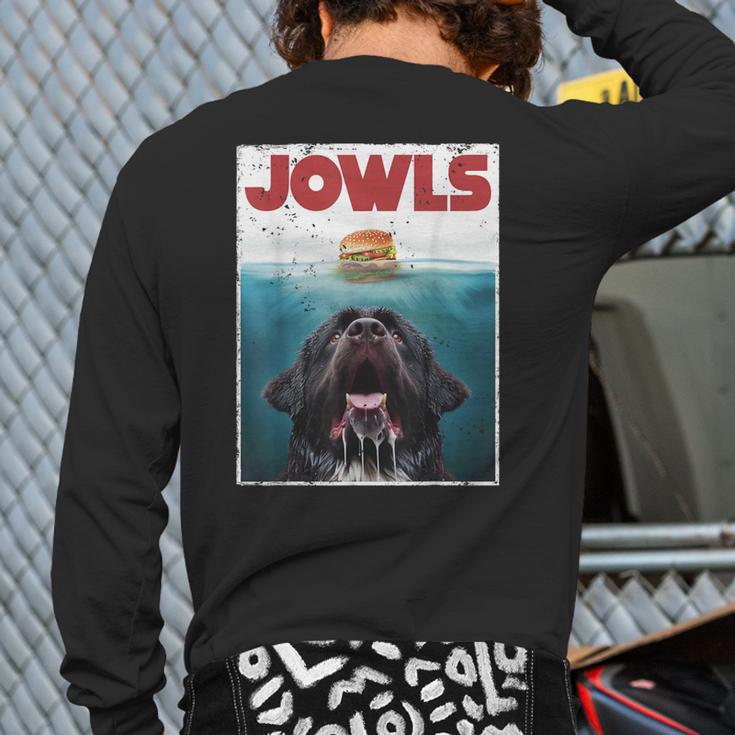 Newfoundland Dog Newfie Lab Jowls Burger Dog Mom Dad Long Sleeve T-Shirt Back Print