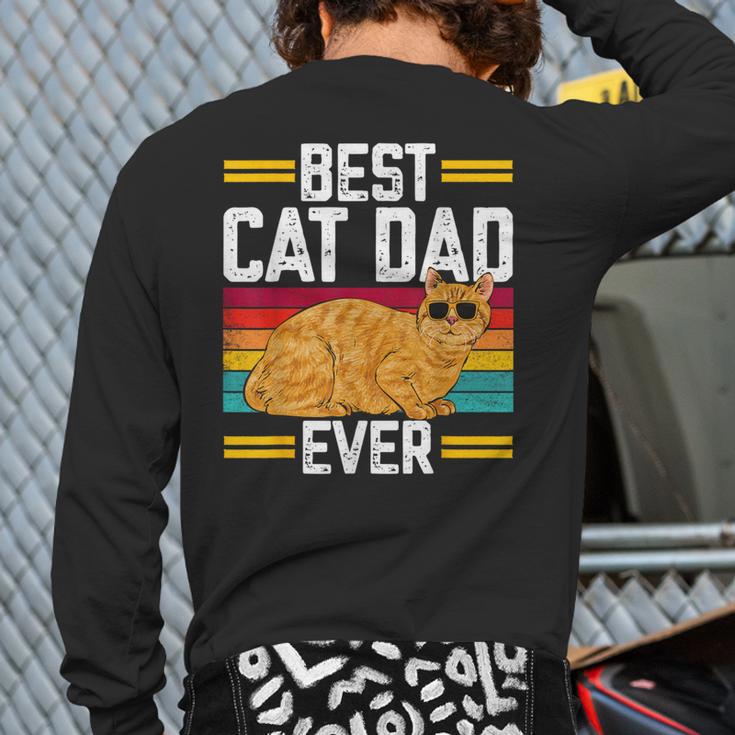 Orange Cat Best Cat Dad Ever Orange Tabby Cat Long Sleeve T-Shirt Back Print