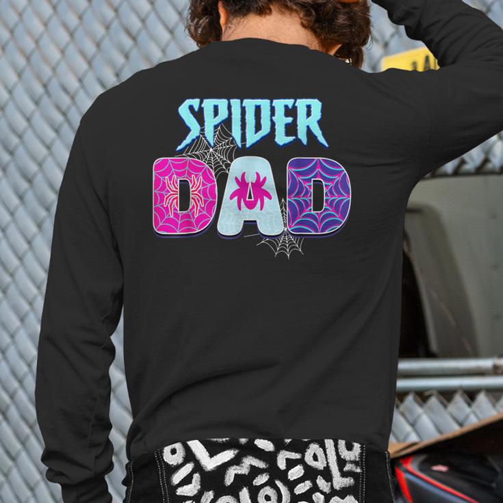Parents Mom Spider Dad Matching Family Birthday Long Sleeve T-Shirt Back Print
