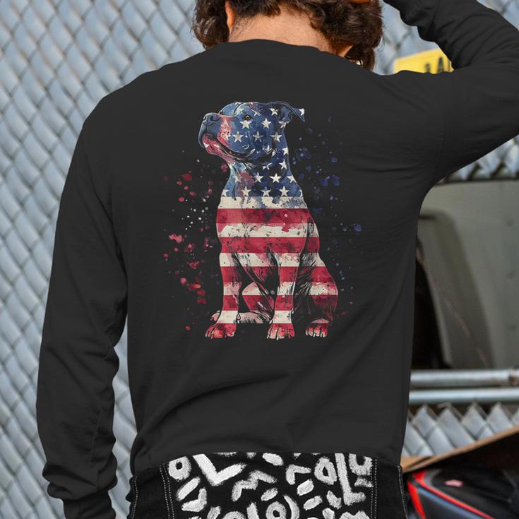 Patriotic Pitbull American Flag 4th Of July Dog Pitbull Dad Long Sleeve T-Shirt Back Print Patriotic Pitbull American Flag 4th Of July Dog Pitbull Dad Long Sleeve T-Shirt Back Print