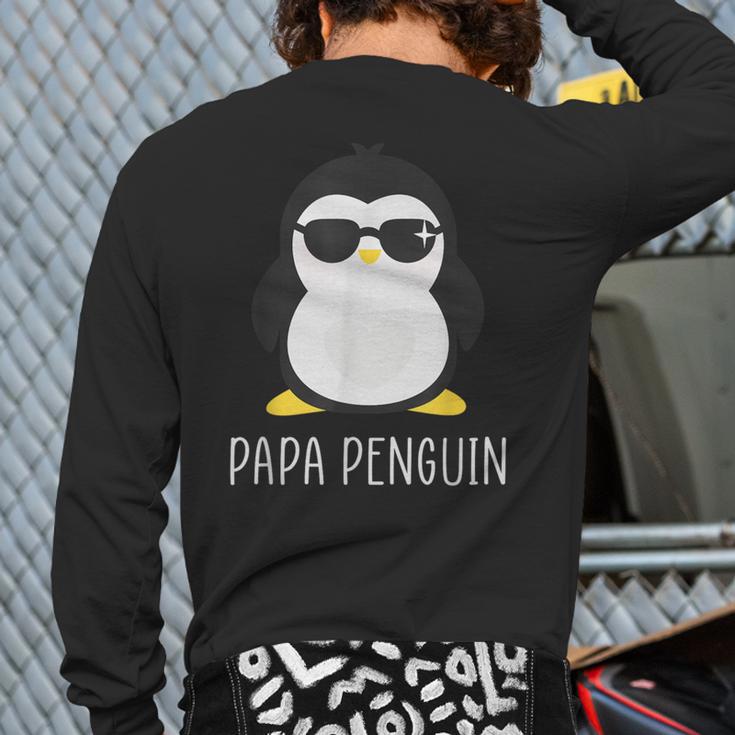 Penguin Papa Father's & Cute Dad Long Sleeve T-Shirt Back Print
