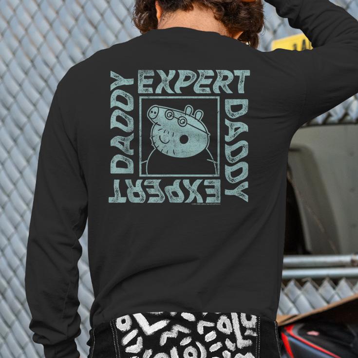 Peppa Pig Father's Day Expert Daddy Vintage Faded Box Logo Long Sleeve T-Shirt Back Print Peppa Pig Father's Day Expert Daddy Vintage Faded Box Logo Long Sleeve T-Shirt Back Print