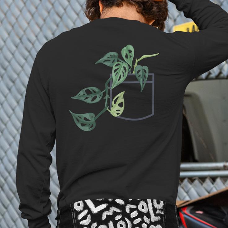 Plant Dad Plant Mom Grow Monstera Adansonii Urban Gardener Long Sleeve T-Shirt Back Print
