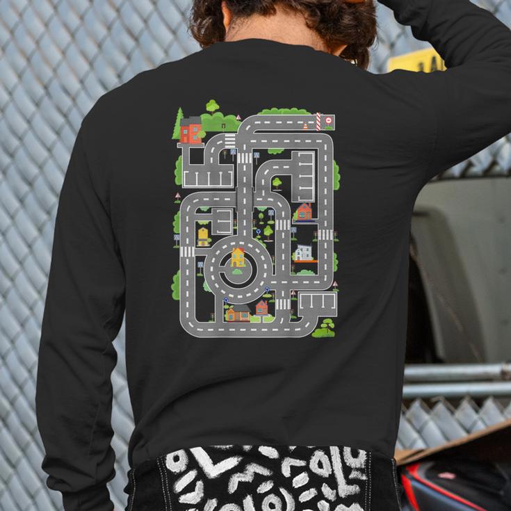 Play Cars On Dad's Back Shirt Kids And Fathers Play Long Sleeve T-Shirt Back Print