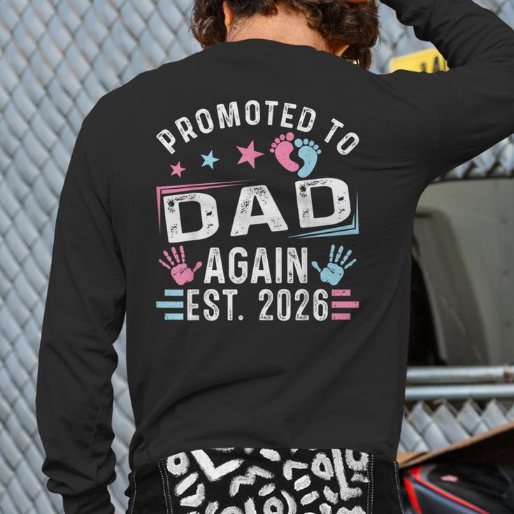 Promoted To Dad Again Est 2026 Vintage Dad Long Sleeve T-Shirt Back Print