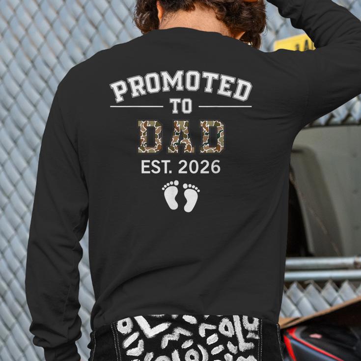 Promoted To Dad Est 2026 For Men Fathers Matching Long Sleeve T-Shirt Back Print
