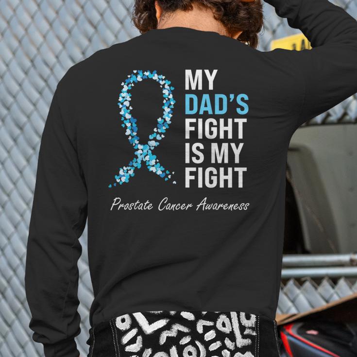 Prostate Cancer Awareness Light Blue Ribbon Dad Survivor Long Sleeve T-Shirt Back Print